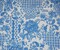 Cobalt Blue-White Poly Cotton Floral Multi Pattern Lace Mesh Knit Fabric By the Yard